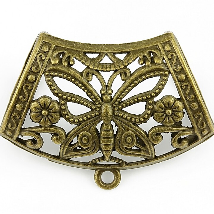 Agatatoare pandantiv fluture, piesa centrala, bronz,  43x32mm
