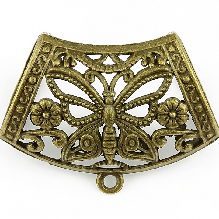 Agatatoare pandantiv fluture, piesa centrala, bronz, 43x32mm