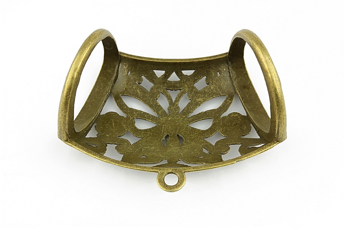 Agatatoare pandantiv fluture, piesa centrala, bronz, 43x32mm