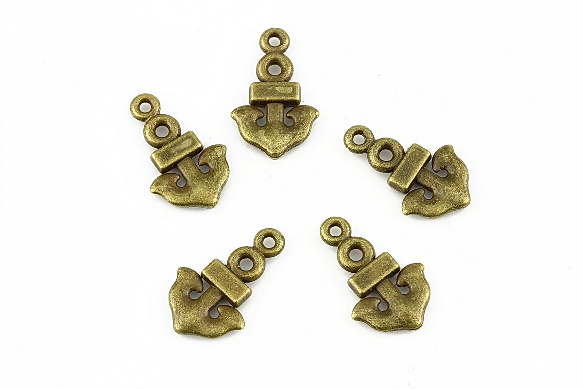 Charm bronz ancora 16x10mm