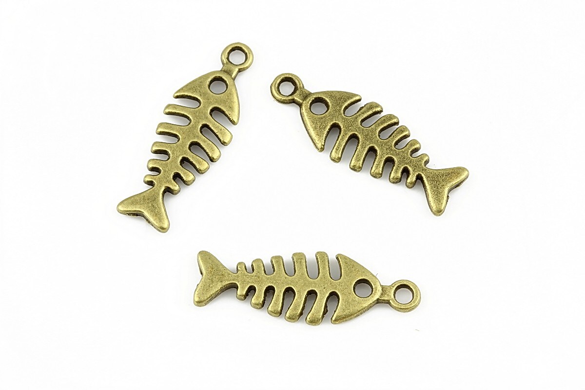 Charm bronz os de peste 25x9mm