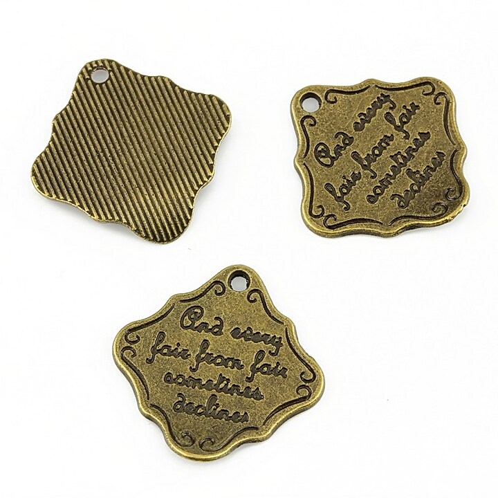 Charm bronz scrisoare 19x19mm