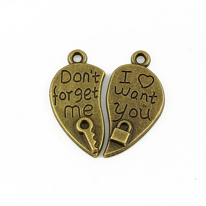 Charm bronz Dont forget me 26x12mm