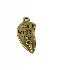 Charm bronz Dont forget me 26x12mm