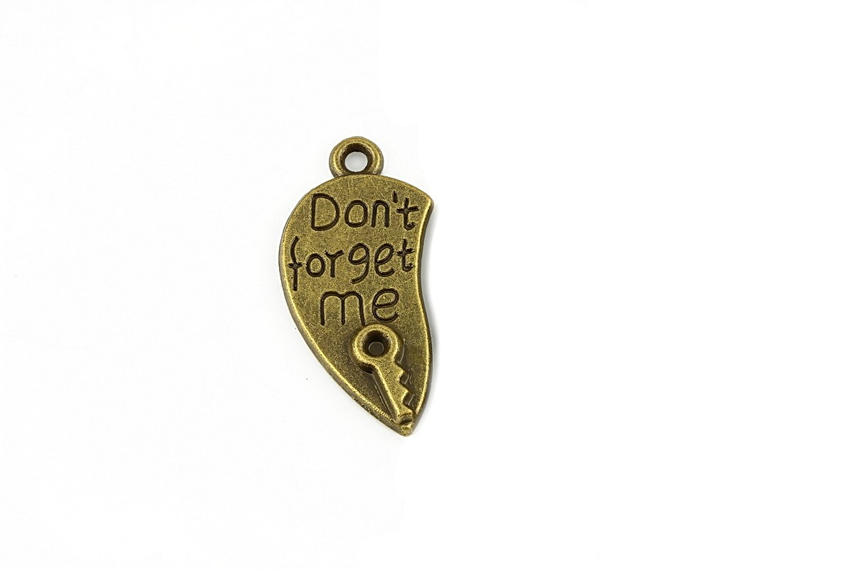 Charm bronz Dont forget me 26x12mm