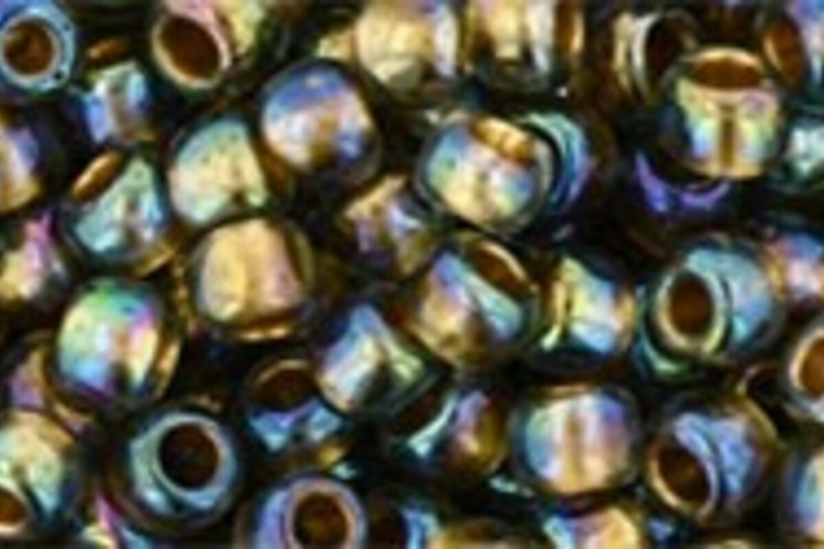 Margele Toho rotunde 6/0 - Gold-Lined Rainbow Black Diamond