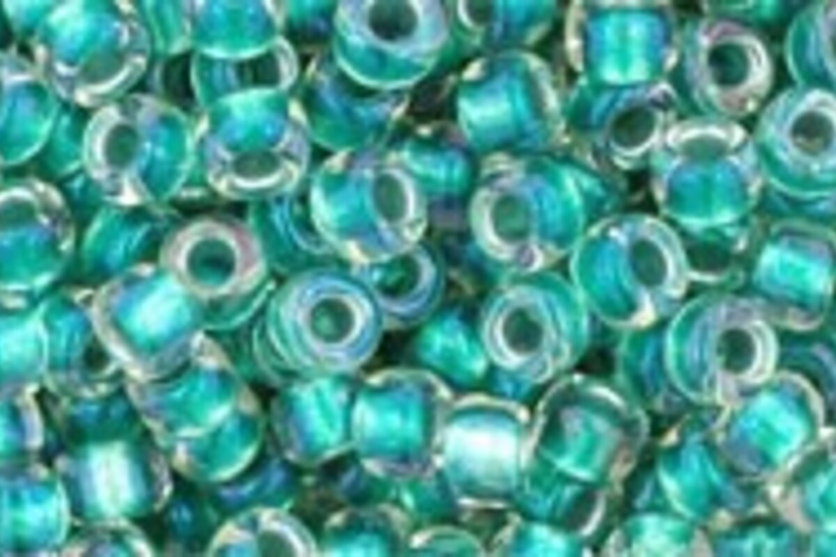 Margele Toho rotunde 8/0 - Inside-Color Rainbow Crystal/Teal Lined