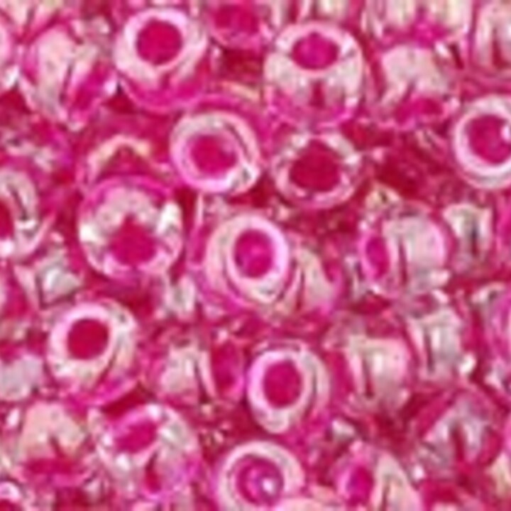 Margele Toho rotunde 8/0 - Inside-Color Crystal/Fuschia Lined