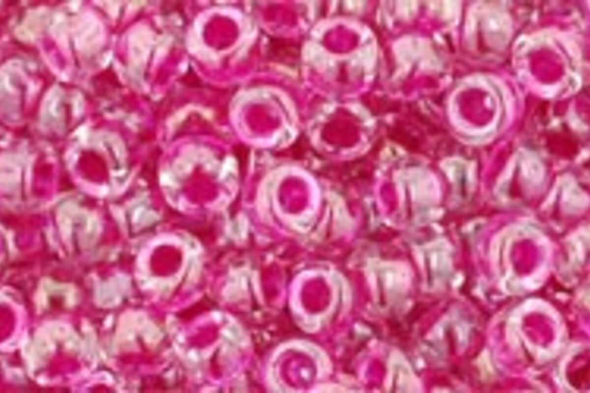 Margele Toho rotunde 8/0 - Inside-Color Crystal/Fuschia Lined