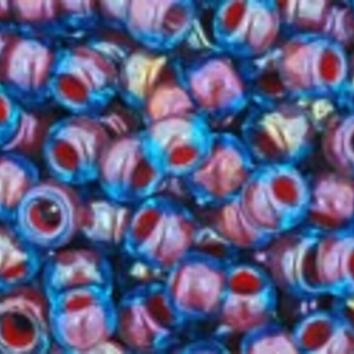 Margele Toho rotunde 8/0 - Inside-Color Aqua/Oxblood Lined
