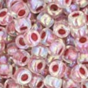 Margele Toho rotunde 8/0 - Inside-Color Rainbow Crystal/Strawberry Lined