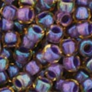 Margele Toho rotunde 8/0 - Inside-Color Lt Topaz/Opaque Purple Lined