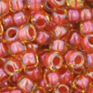 Margele Toho rotunde 8/0 - Inside-Color Jonquil/Brick Red Lined
