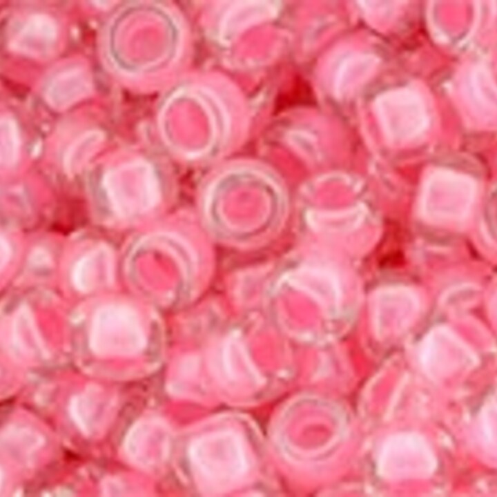Margele Toho rotunde 8/0 - Inside-Color Crystal/Strawberry Lined