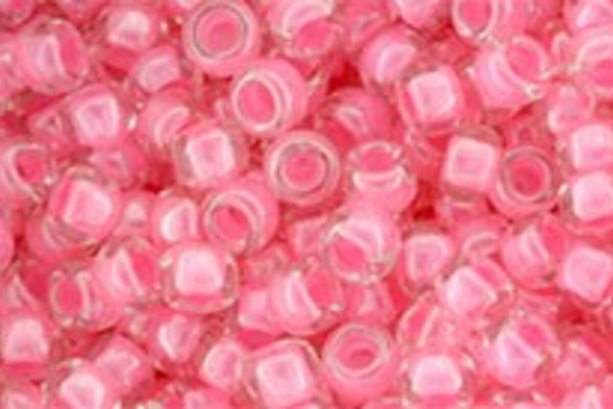Margele Toho rotunde 8/0 - Inside-Color Crystal/Strawberry Lined