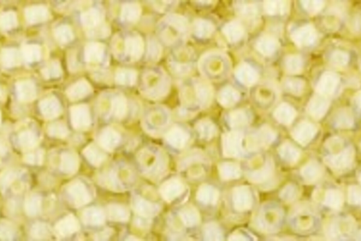 Margele Toho rotunde 11/0 - Inside-Color Luster Crystal/Opaque Yellow Lined