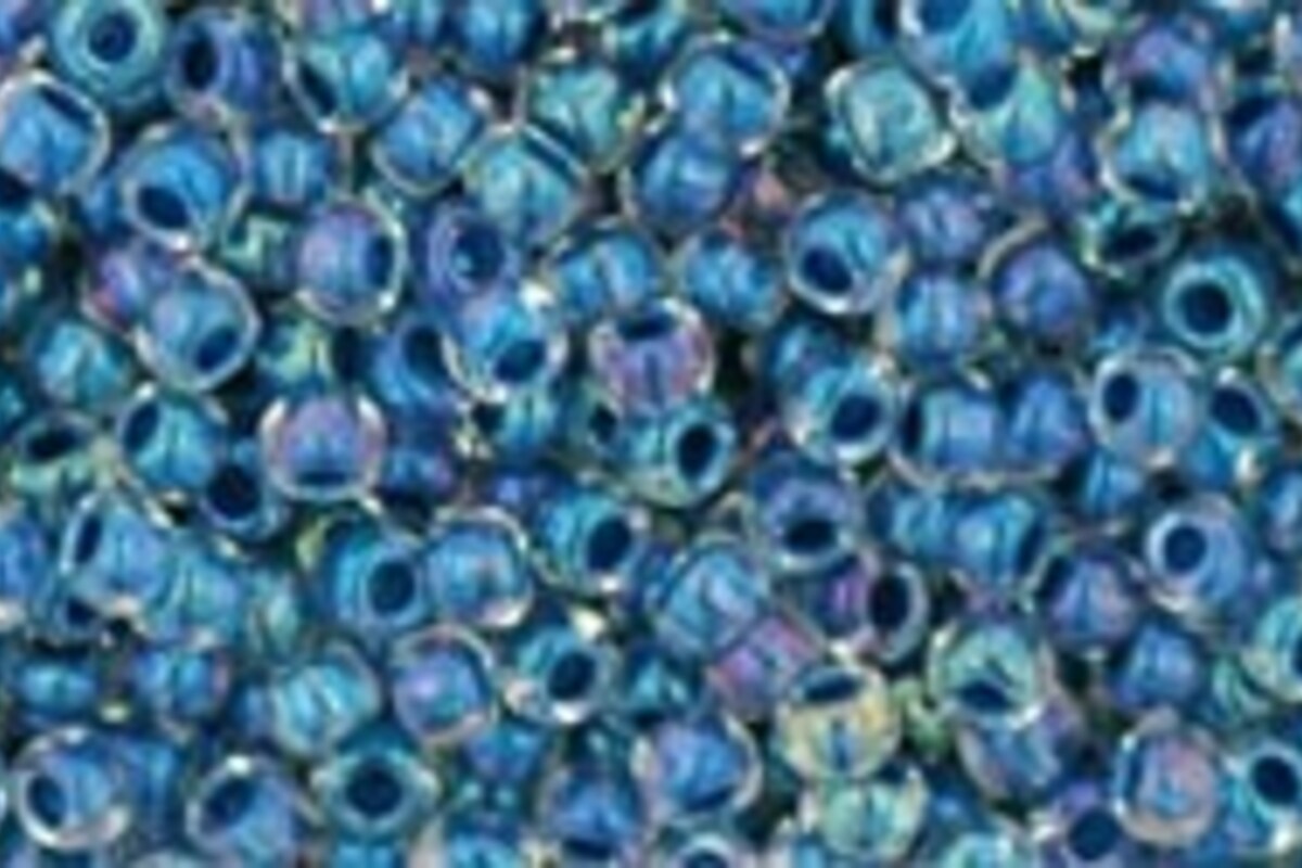 Margele Toho rotunde 11/0 - Inside-Color Luster Crystal/Capri Blue Lined