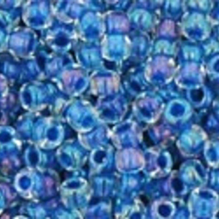 Margele Toho rotunde 11/0 - Inside-Color Luster Crystal/Caribean Blue Lined