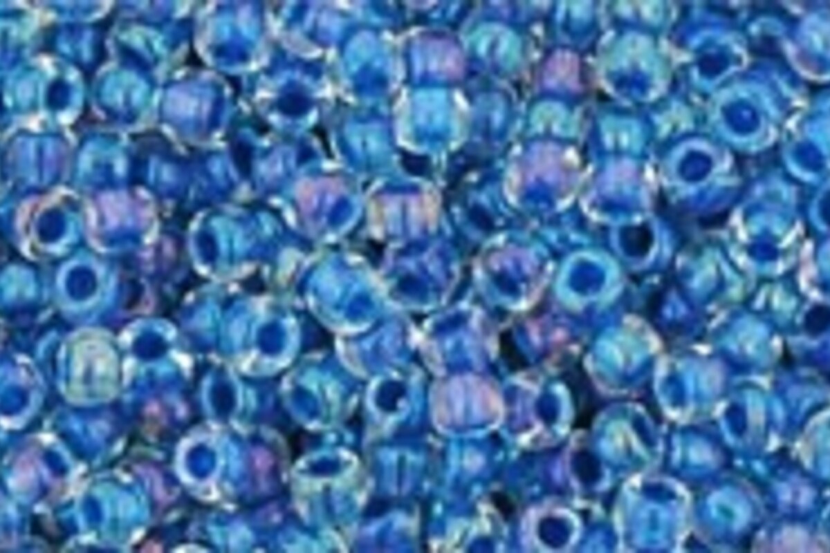 Margele Toho rotunde 11/0 - Inside-Color Luster Crystal/Caribean Blue Lined