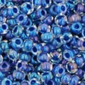 Margele Toho rotunde 11/0 - Inside-Color Luster Crystal/Dark Capri Lined
