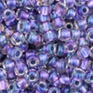 Margele Toho rotunde 11/0 - Inside-Color Rainbow Crystal/Metallic Purple Lined