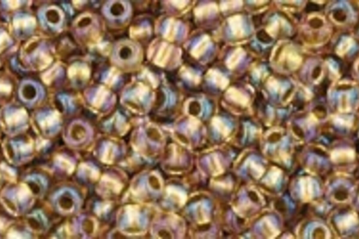 Margele Toho rotunde 11/0 - Inside-Color Rainbow Crystal/Gold Lined