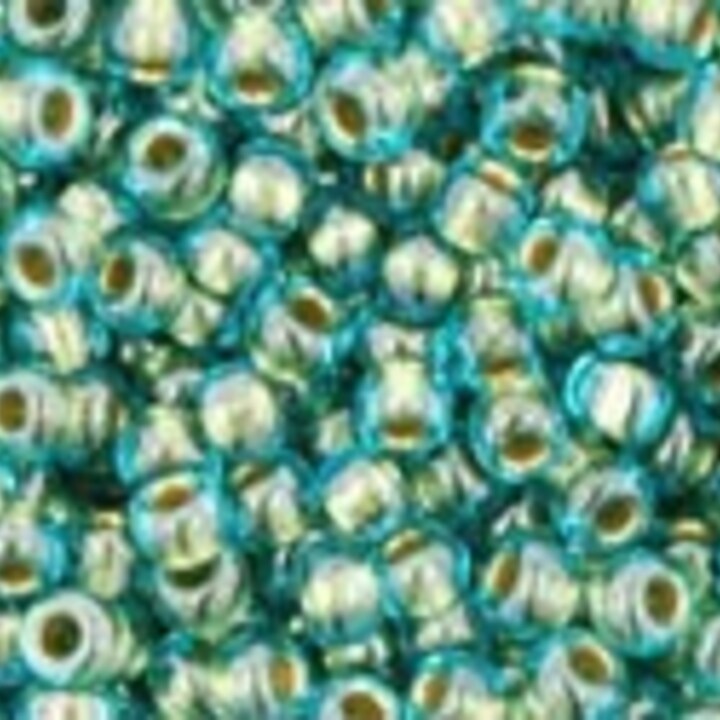 Margele Toho rotunde 11/0 - Inside-Color Aqua/Gold Lined