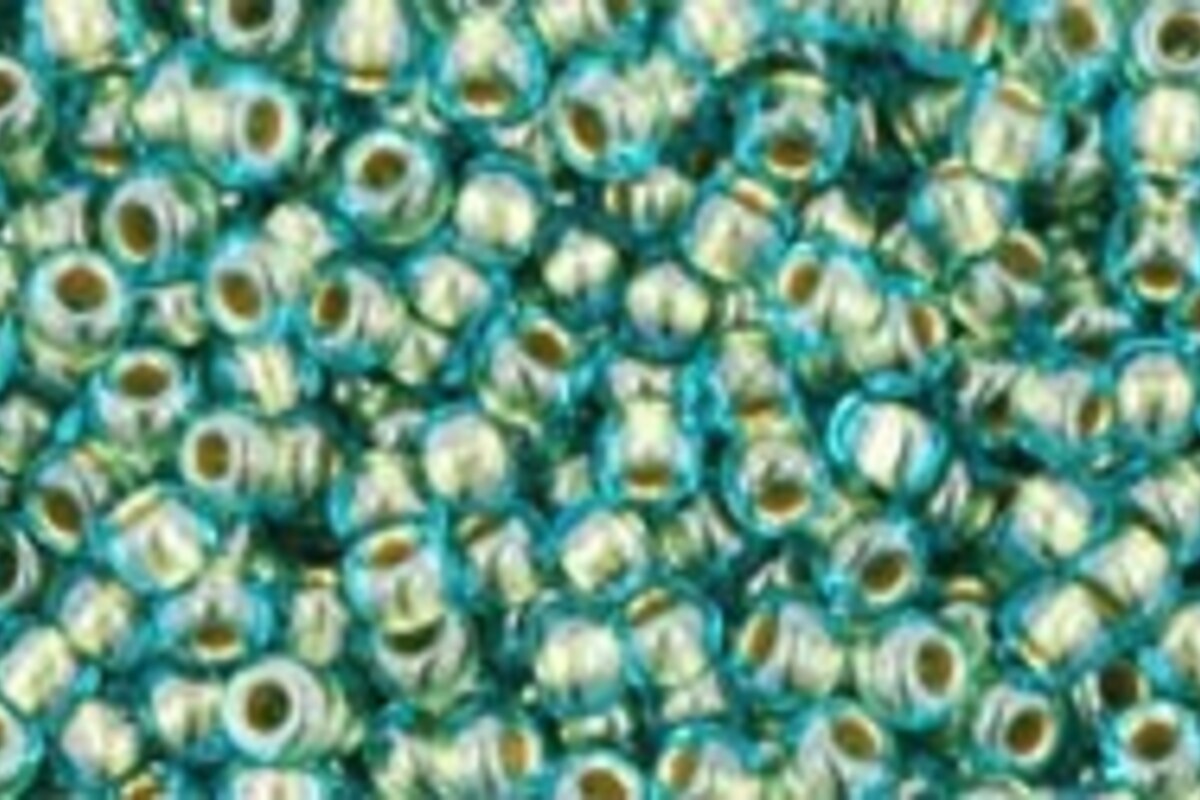 Margele Toho rotunde 11/0 - Inside-Color Aqua/Gold Lined