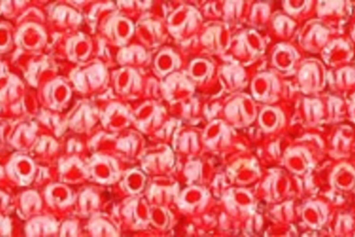 Margele Toho rotunde 11/0 - Inside-Color Crystal/Tomato Lined