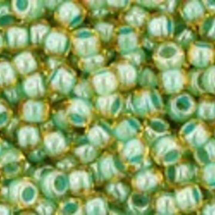 Margele Toho rotunde 11/0 - Inside-Color Topaz/Mint Julep Lined