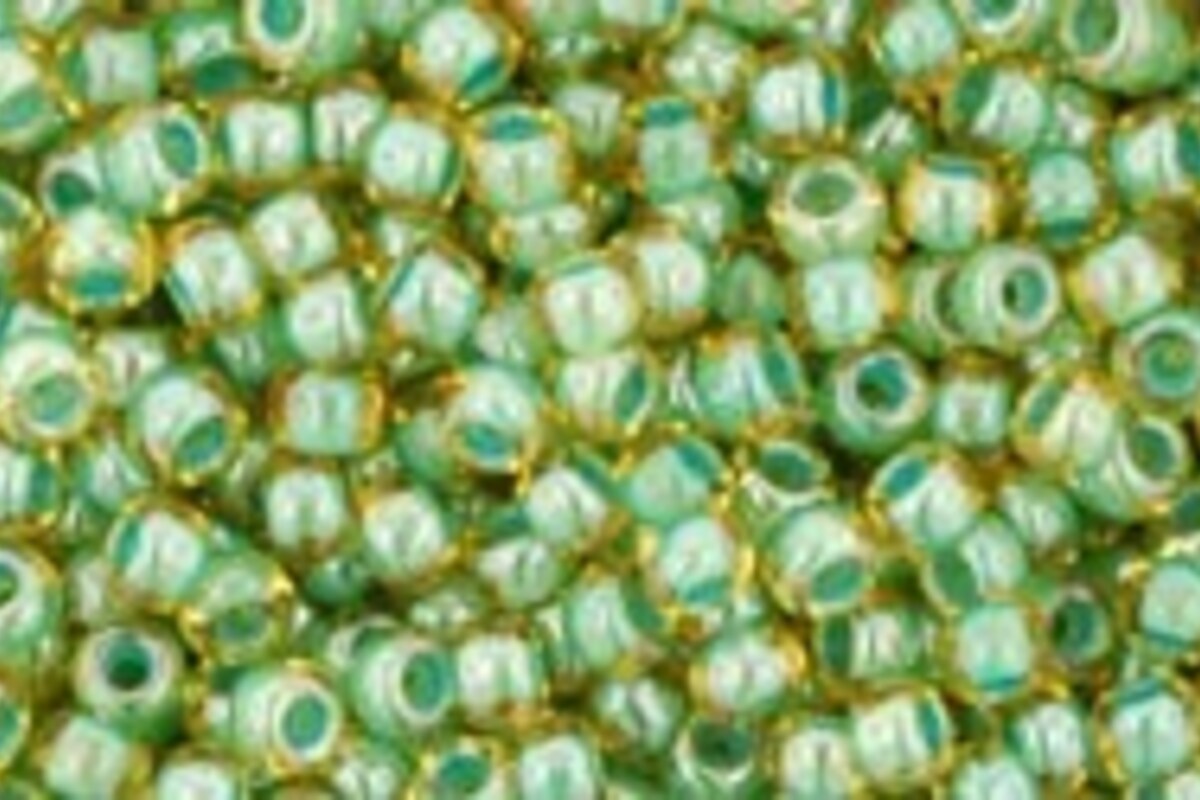 Margele Toho rotunde 11/0 - Inside-Color Topaz/Mint Julep Lined