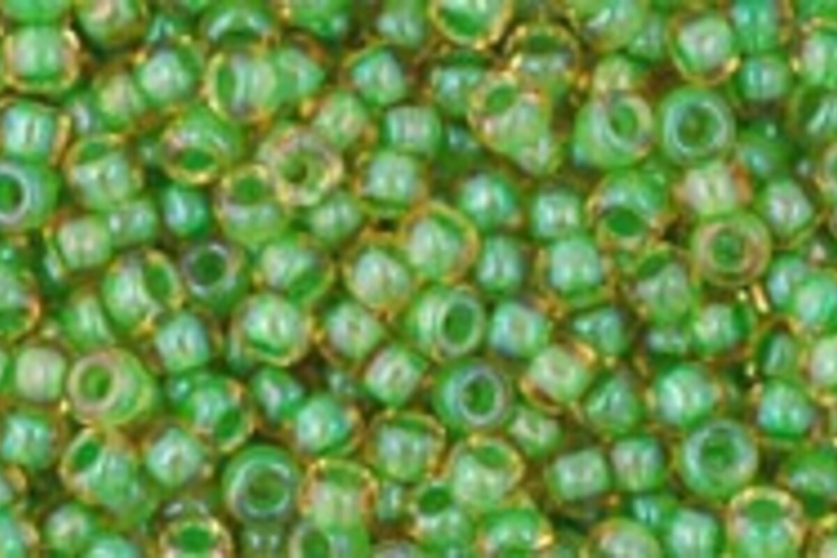 Margele Toho rotunde 11/0 - Inside-ColorTopaz/Opaque Green Lined
