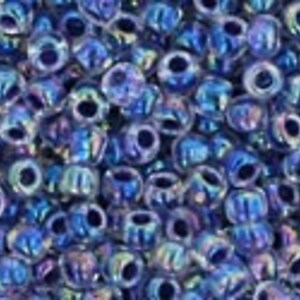 Margele Toho rotunde 11/0 - Inside-Color Rainbow Crystal/Grape Lined