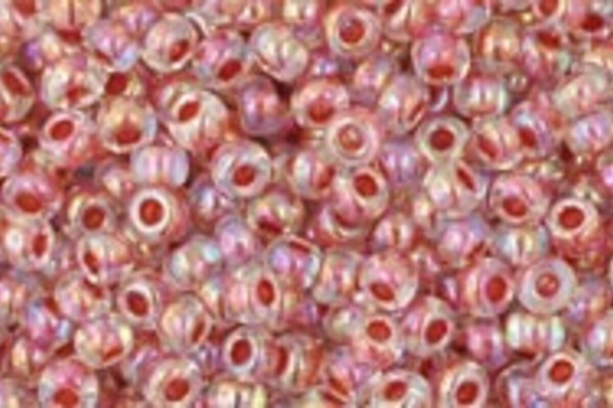 Margele Toho rotunde 11/0 - Inside-Color Rainbow Crystal/Sandstone Lined
