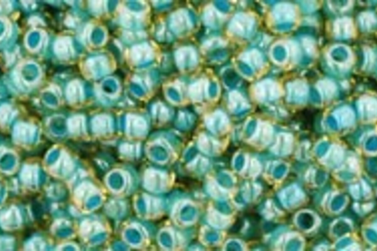 Margele Toho rotunde 11/0 - Inside-Color Jonquil/Turquoise Lined