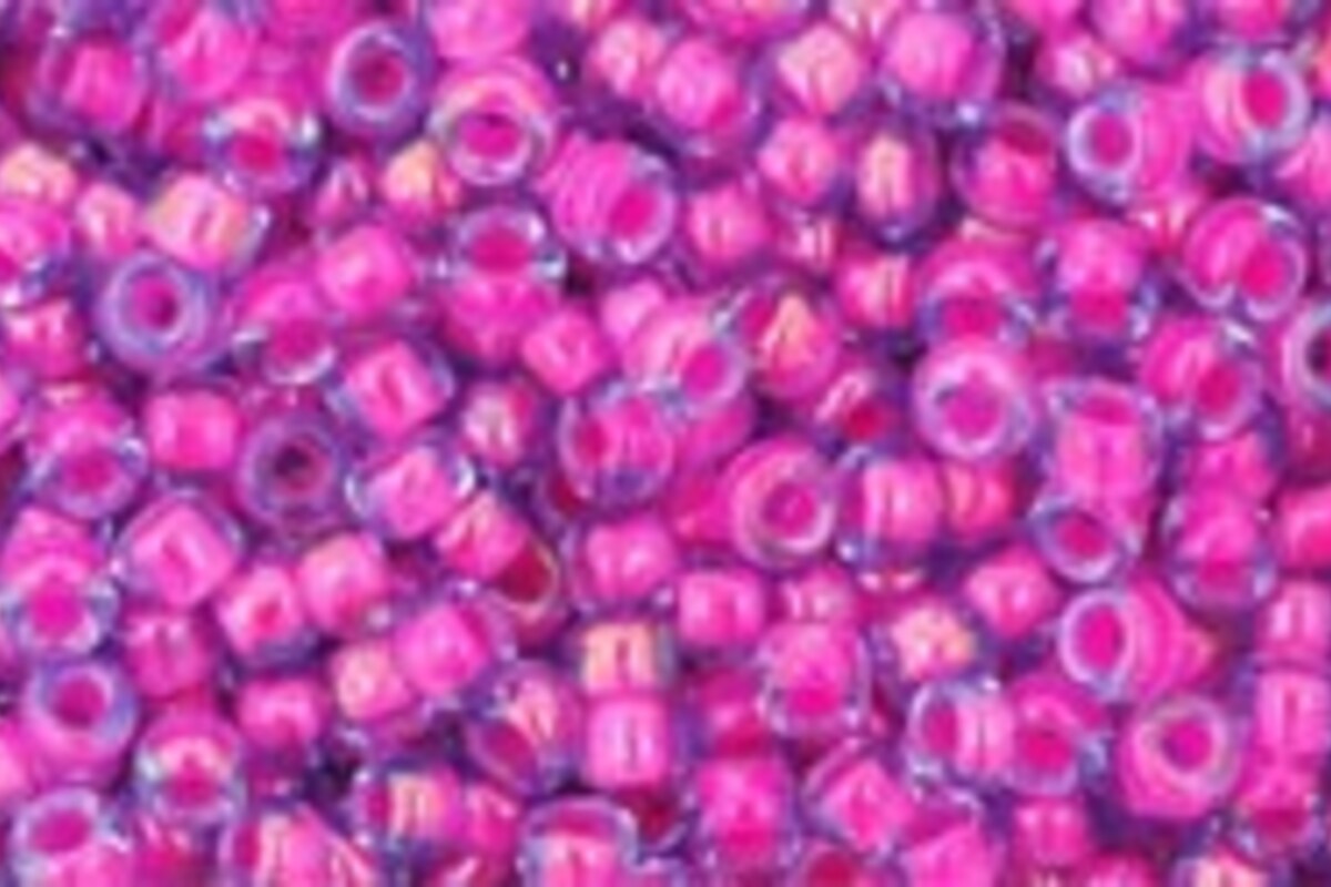 Margele Toho rotunde 11/0 - Luminous Lt Sapphire/Neon Pink Lined