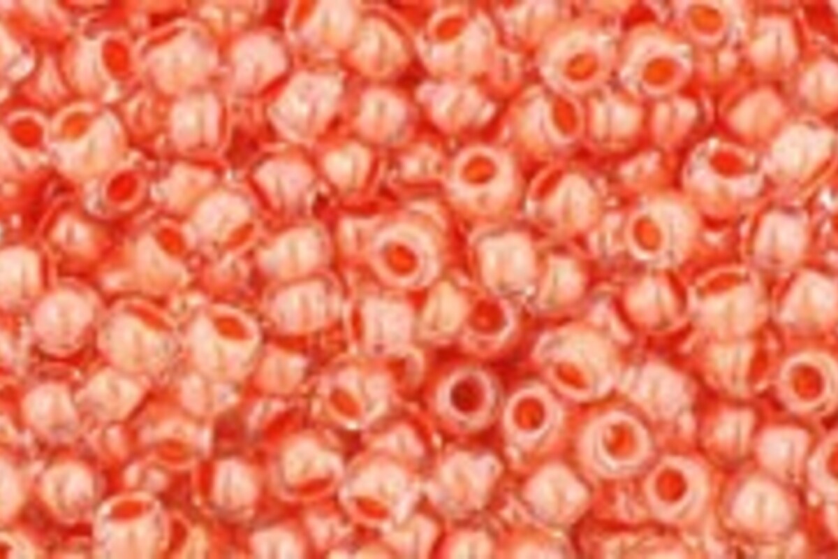 Margele Toho rotunde 11/0 - Inside-Color Crystal/Salmon Lined