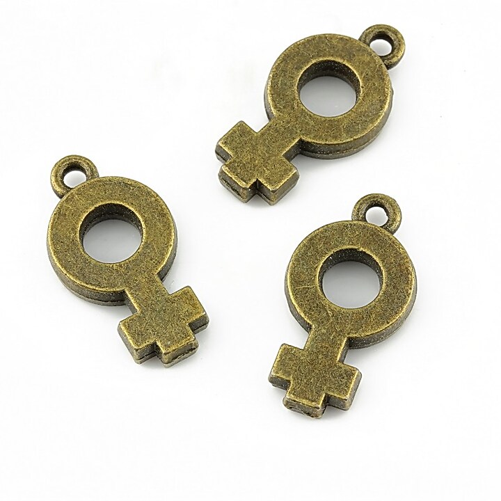 Charm bronz semn feminin 22x11mm