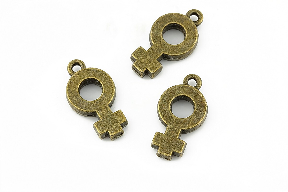 Charm bronz semn feminin 22x11mm