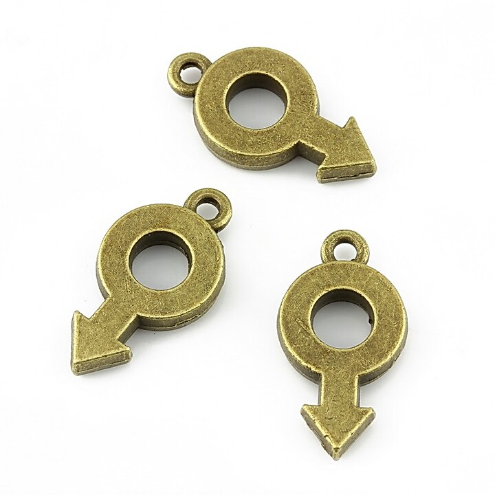 Charm bronz semn masculin 22x11mm