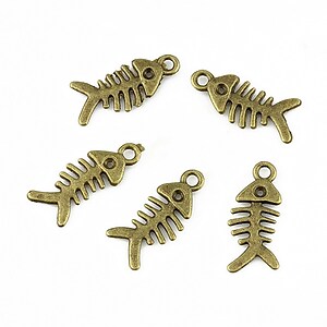 Charm bronz os de peste 16x7mm