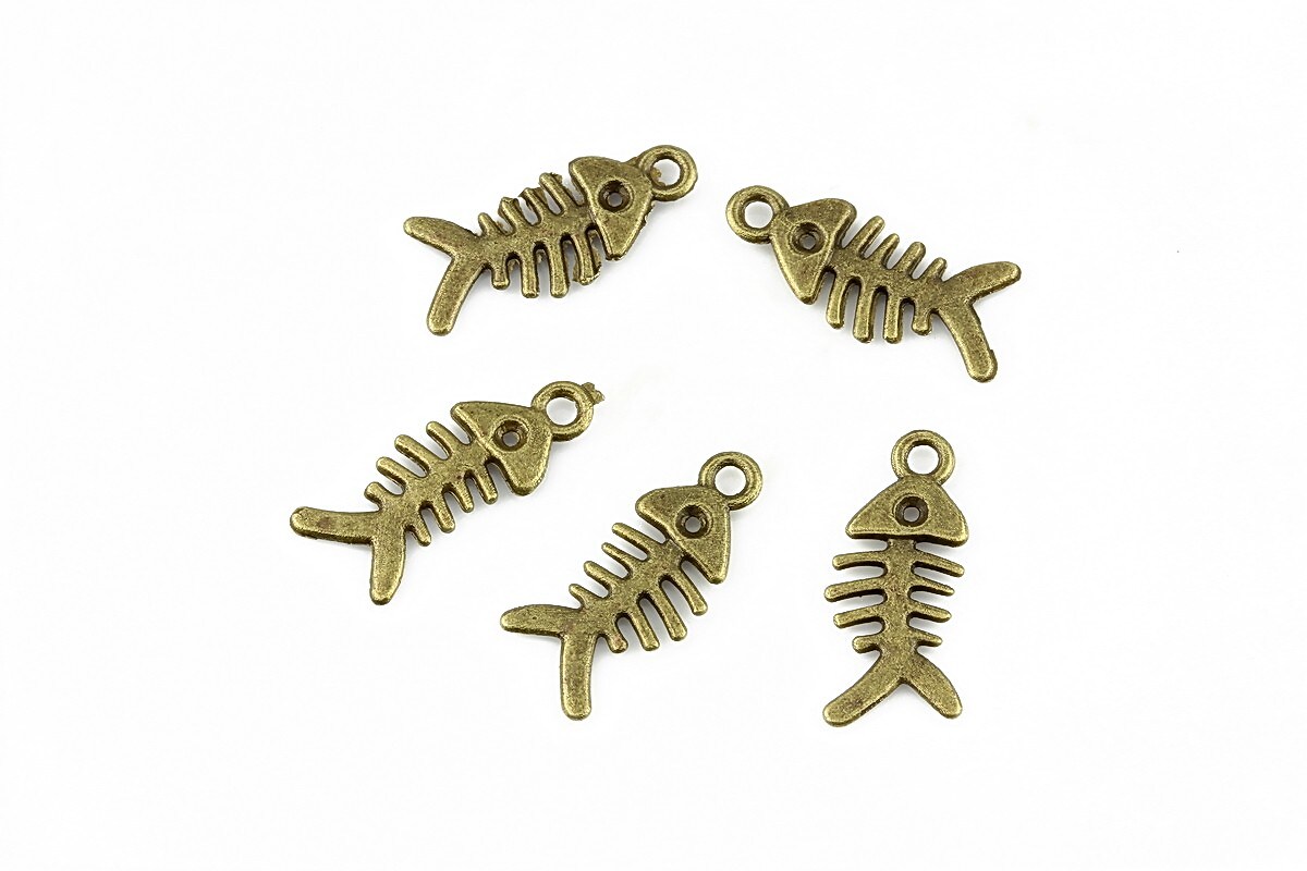 Charm bronz os de peste 16x7mm