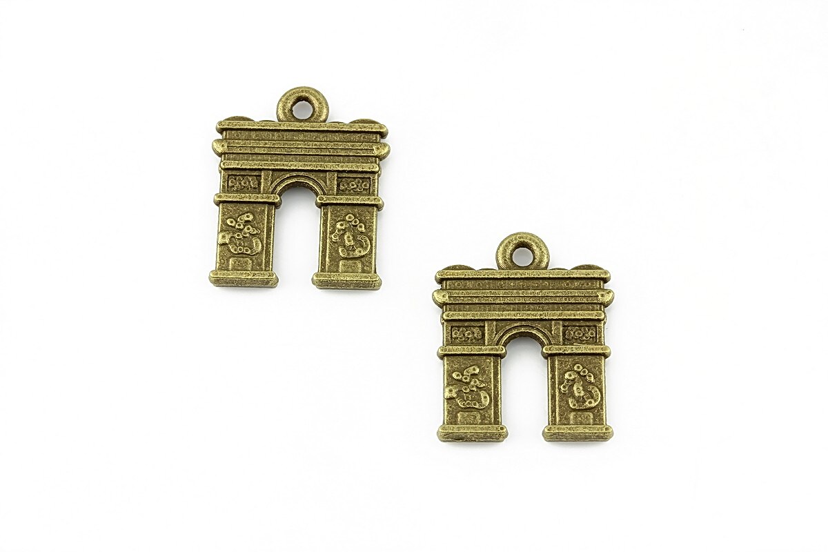 Charm bronz Arcul de Triumf 18x15mm