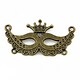 Link bronz masca venetiana cu orificii pentru rhinestone 40x21mm