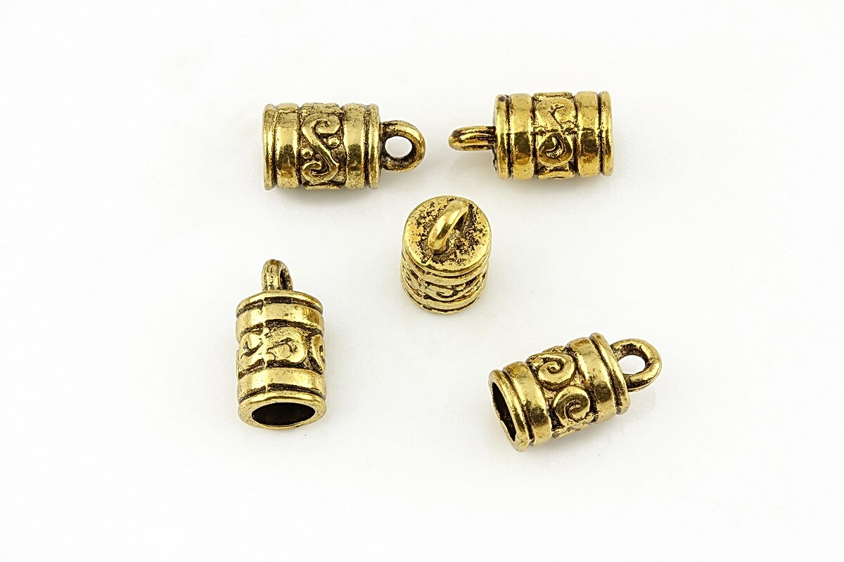 Capat de snur auriu antichizat 13x7mm (interior 5mm)