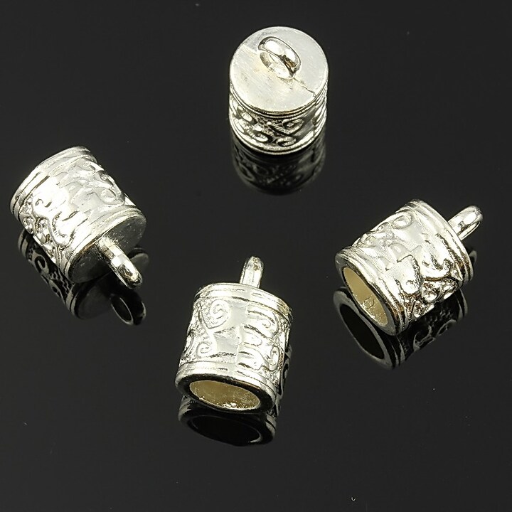 Capat de snur argintiu 14x8mm (interior 6mm)