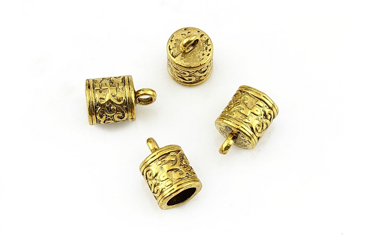 Capat de snur auriu antichizat 14x8mm (interior 6mm)