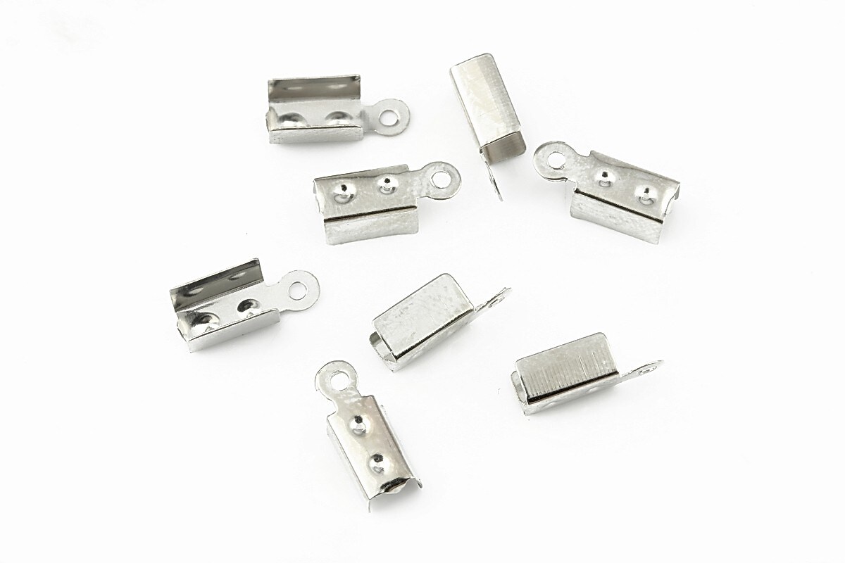 Capat snur argintiu inchis latime 4mm (4x12x5mm) (10buc.)