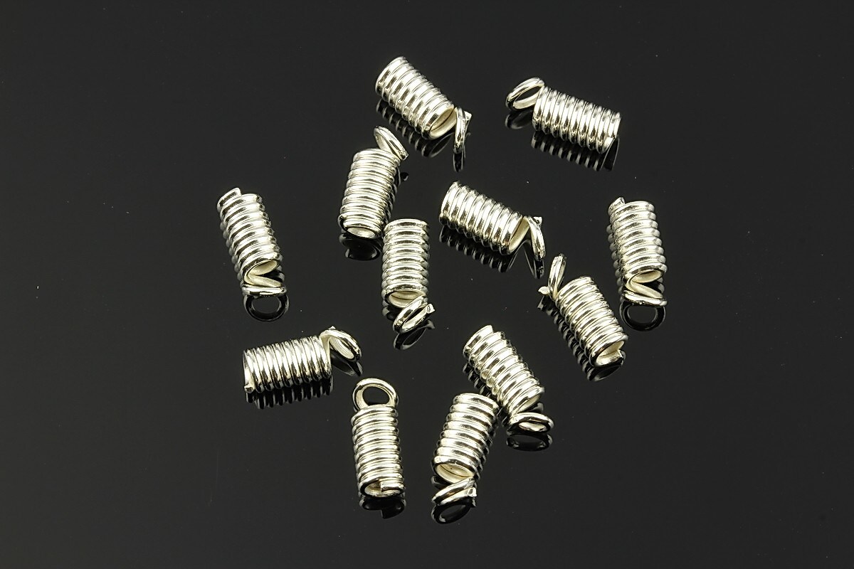 Terminatie de snur argintie 8x4mm (10 buc.)