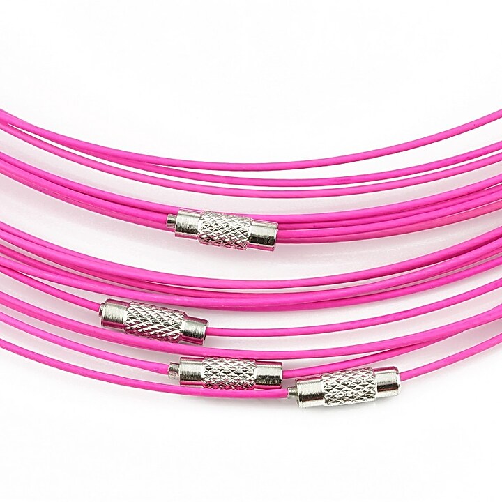 Baza siliconata colier, diametru 14,5cm - roz neon